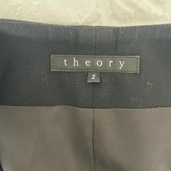 Theory black wool blend collarless Medora Hydric blazer - Picture 9 of 11